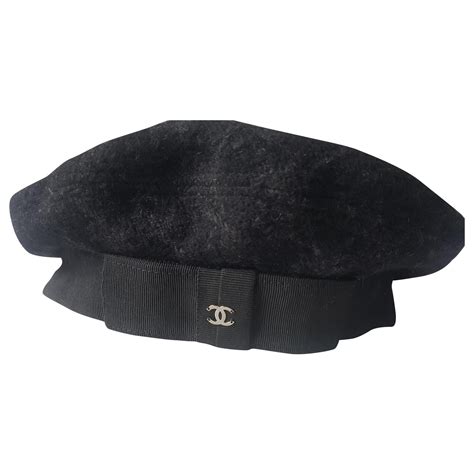 black chanel beret|Chanel hats for men.